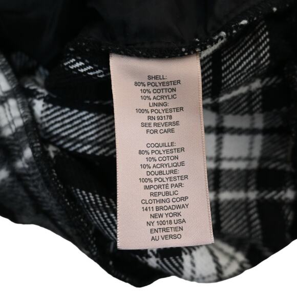 Philosophy Womens M Black White Plaid Zip Front Jacket - Picture 10 of 10